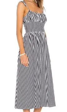 MDS Stripes Charlotte Cami Striped Midi Dress Revolve Cotton Navy White Coastal