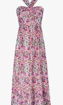 NEW Criss Cross Halterneck Floral Print Flowy A Line Maxi Dress 2X