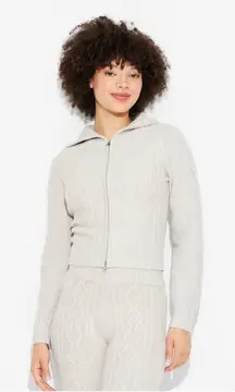 Wild Fable Women's Cable Zip Hoodie Sweatshirt Light Gray M NWT