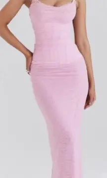 HOUSE OF CB  XS D-DD 'Nalini' Cotton Candy Corset Maxi Dress NWOT‎