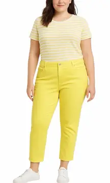 Talbots Slim Ankle Jean Mid Rise Sunny Yellow Stretch Denim Women’s Size 18W