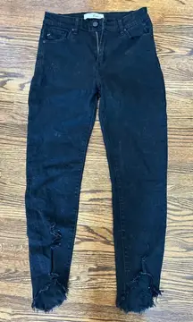 KanCan Black Frayed Hem Skinny Jeans