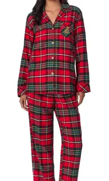 Brand New Lauren Ralph Lauren Women's Size Large Red Plaid Pajama Set 2 Piece