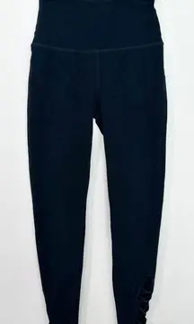 Beyond Yoga Spacedye Crossed High Waisted Midi Legging Gray Black Yoga Athletic