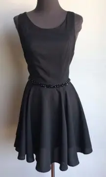 Anthropologie Double‎ Zero sz S black beaded mini cocktail dress