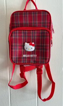 Rare Modern Vintage Sanrio Late 2000’s Hello Kitty Plaid Lightweight Backpack