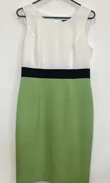 Black Label White/Green By Evan Picone Dress White - Size 4‎