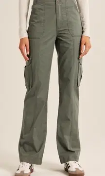 Abercrombie & Fitch Relaxed Cargo Pants Curve Love Green Utility Women's Size 8L