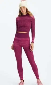 Fabletics  Holly Seamless Fair Isle Leggings & Long Sleeve Top Set - Size XL