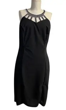 Zenobia Adorned Neckline Sleeveless Little Black Dress Size XL NWT