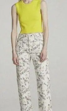 rag & bone Micro Floral Print Cropped Boy Jeans 29