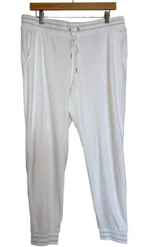 Juicy Couture Velour Jogger Pants Women’s Size L White Soft Tracksuit Lounge