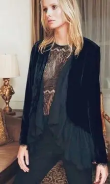 NEW Cami NYC silk velvet black jacket