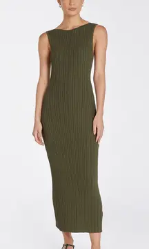 Olive Boat neck Maxi dress