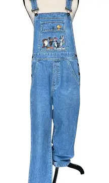 Vintage 90s Warner Bros Looney Tunes Blue Denim Overalls Relaxed Fit Size M