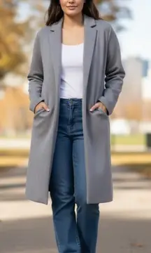 NWT Spanx AirEssentials Long Jacket in Medium Grey Heather Open Front Coat XL