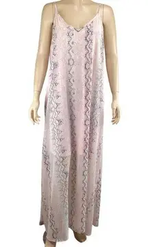 White Birch Dress Maxi Size Large Pink & Gray Snake Print