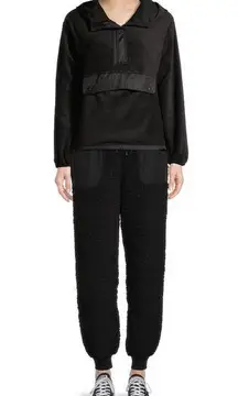 No Boundaries Black Faux Sherpa Jogger Pants Size XL