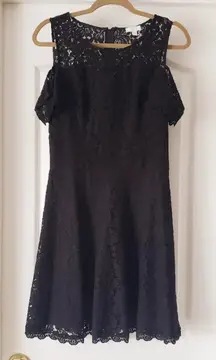 Black Lace Cold Shoulder Dress