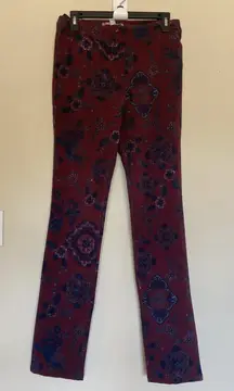 Urban Outfitters Floral Bird Darl Academia‎ Zip Hem Detail Pants Womens Medium