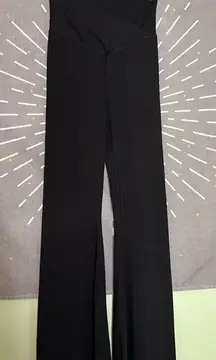 Aerie Real Me High Waisted Black Crossover Flare Leggings