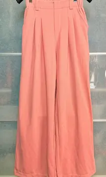 HALARA Pink Pleated Waffle Trousers