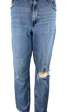 Abercrombie & Fitch High Waisted Distressed Skinny Leg Denim Jeans Pants Size 32