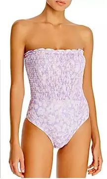 New. PEONY smocked bandeau one piece. USA Size 6. Retails $153