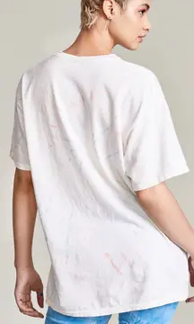 Junk Food Grateful Dead Cropped Graphic Tee in White Tie Dye Size Medium