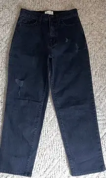 Universal Thread Black Distressed Straight Leg Jeans Womens Size‎ 6