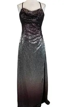 Nightway Women's Formal Dress Size 10 Purple and Silver Sequined Sleeveless Gown