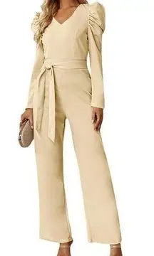 NEW Ruffle Sleeve Wide Leg Formal Jumpsuit M NO BELT