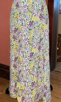 Philosophy floral front seam high waisted floral skirt