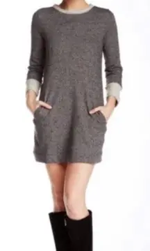 French‎ Connection FC Gray Sweater Pocket Dress 100% Cotton Size 2 #B925751