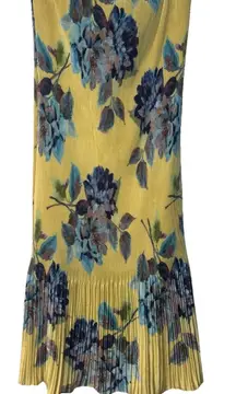 Abercrombie & Fitch Black Pleated Giselle Strapless Dress Size L Floral