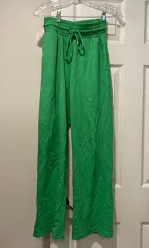 bright Green Flare Pants