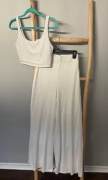 2 piece pant and crop top set