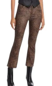 New FRAME Le Crop Mini Coated Bootcut Mid Rise Jeans Leopard Print Stretchy 27