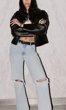 ABERCROMBIE & FITCH Curve Love Low Rise Baggy Distressed Jeans Sz 28