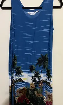 Tropical Blue Sleeveless Dress