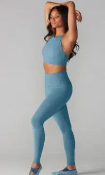 TAVI 2 Piece Workout Set in Blue - Matching Bra and Leggings XS $150