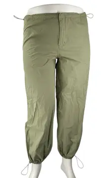 NEW Pacsun Women's Green Parachute High Rise Jogger Trousers Casual Pants Size L
