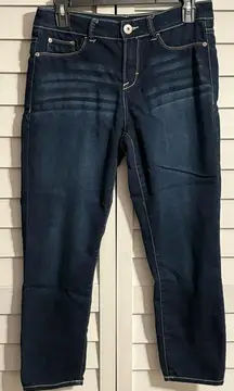 Jordache Super Skinny Crop Denim Jeans Women's Size 6 Blue Straight Leg