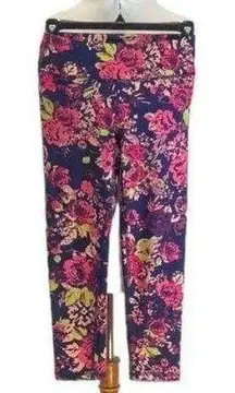 GAIAM Women's Floral Cropped Pink Purple Activewear High Rise Leggings sz XS