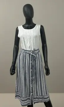 NWOT Peyton & Parker Blues‎ Striped Button A Line Skirt Sz 6