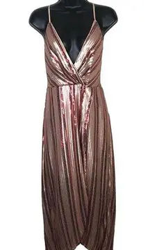 NEW Lulumari Dress Womens Large Sequin Surplice Faux Wrap Party