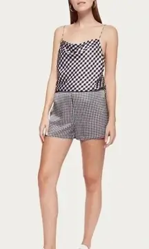 Matilda Silk Short in Black Mini Gingham NWT