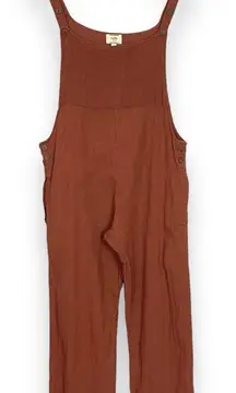 Overalls Slouchy Kaya Wear Relaxed Fit Brown Women Sz Medium‎ Rolled Cuff Cotton