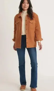 NWT Marine Layer Eden Sherpa Overshirt Cashew Size Large Cozy Warm Neutral