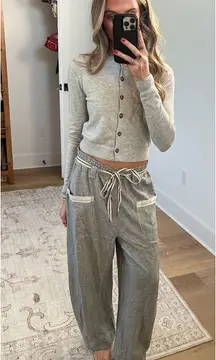 Amazon grey barrel leg sweatpants 